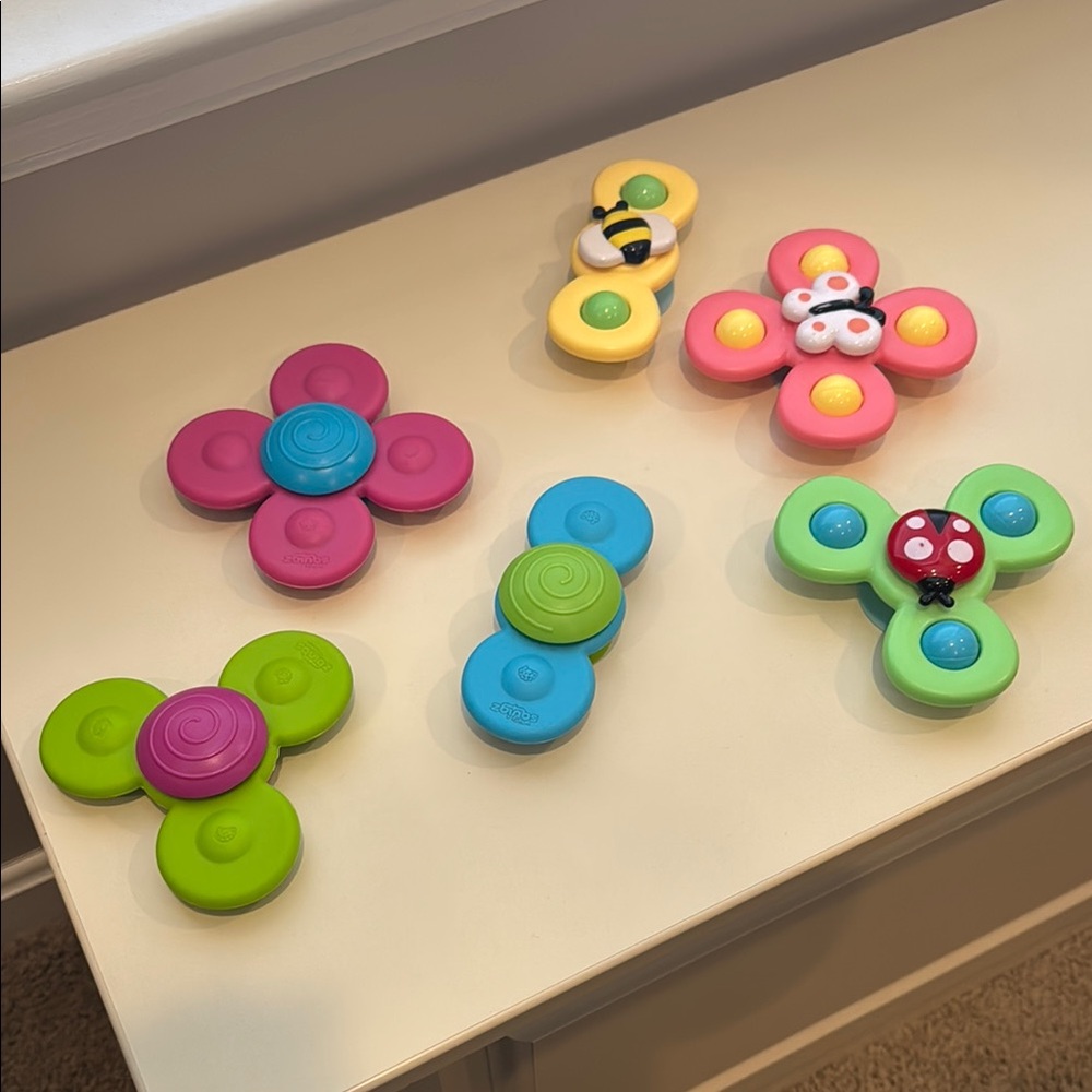 Suction Cup Spinner Colorful Sensory Toy | Set of 6